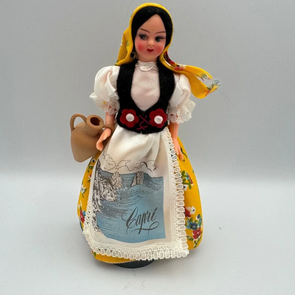 Vintage Souvenir Doll‎ Capri Italy Traditional Dress Ceramic Jug